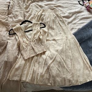 Abercrombie tan skirt and top matching set